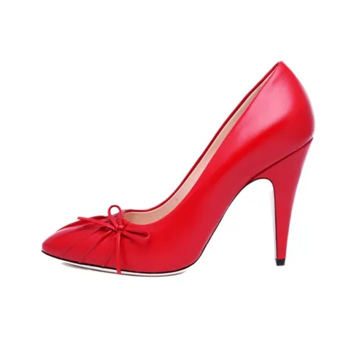 GUCCI Cone Heel High Heels Women's Red