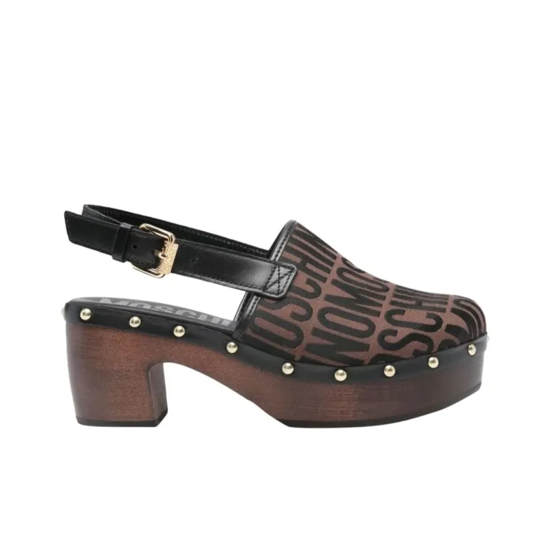 MOSCHINO Logo-jacquard Stud-embellished Pumps-1