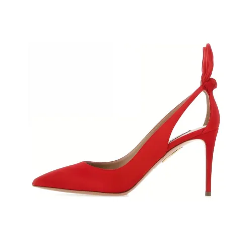 AQUAZZURA Bow Tie 85mm Suede Pumps