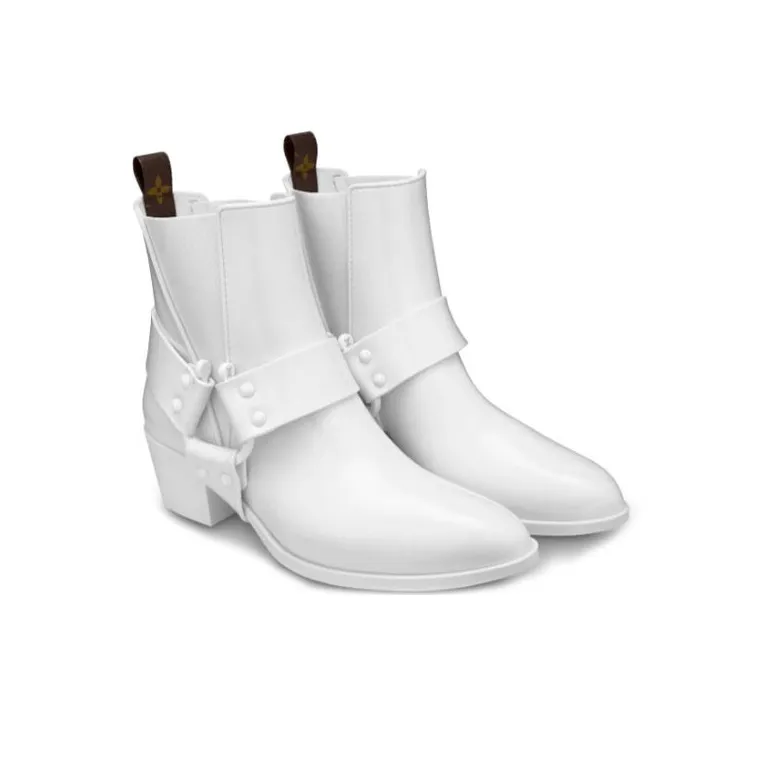 LOUIS VUITTON Rhapsody Ankle Boots Women's White-2