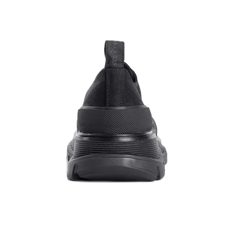 Alexander McQueen Tread Slick Lace Up Sneakers 'Triple Black'-4
