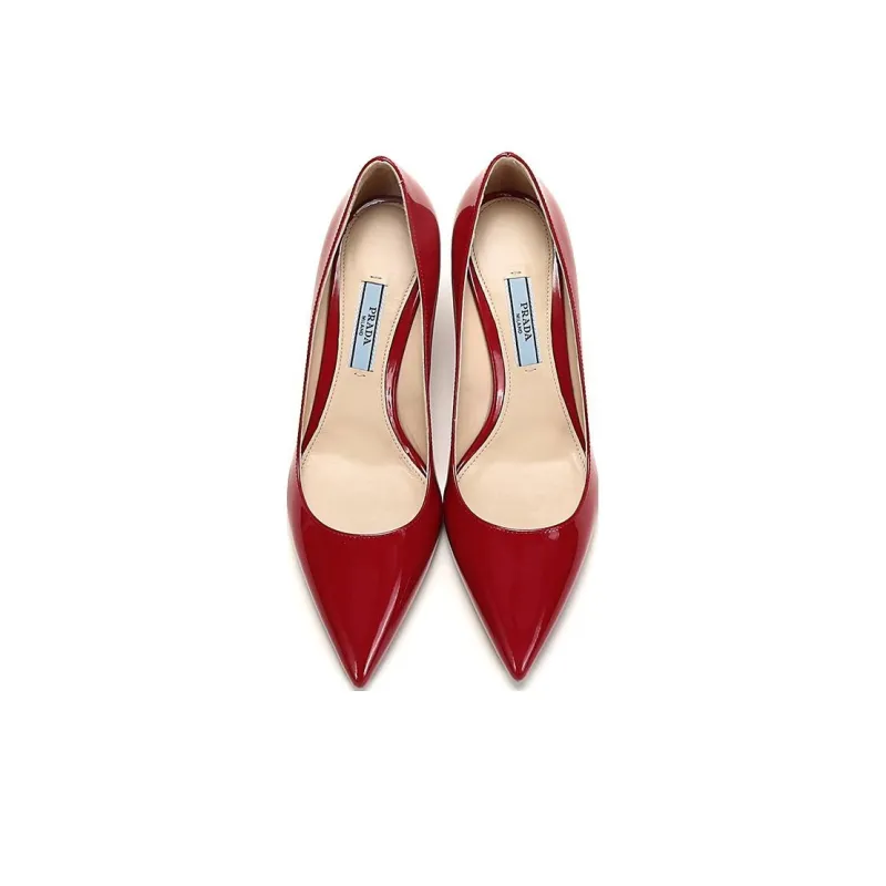 PRADA Pointed Patent Leather Heels 'Red' Women's-3