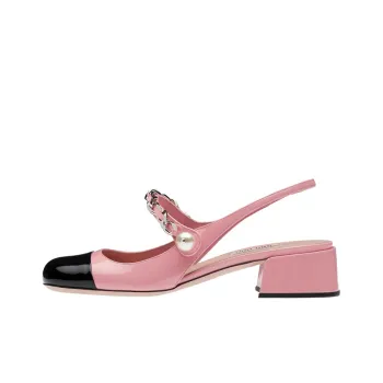 MIU MIU Block Heel High Heels 3.5cm Women's Pink
