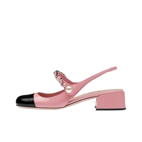 MIU MIU Block Heel High Heels 3.5cm Women's Pink