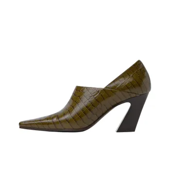 Bottega Veneta Lewis Irregular Heel High Heels 7.5cm Women's Olive Green