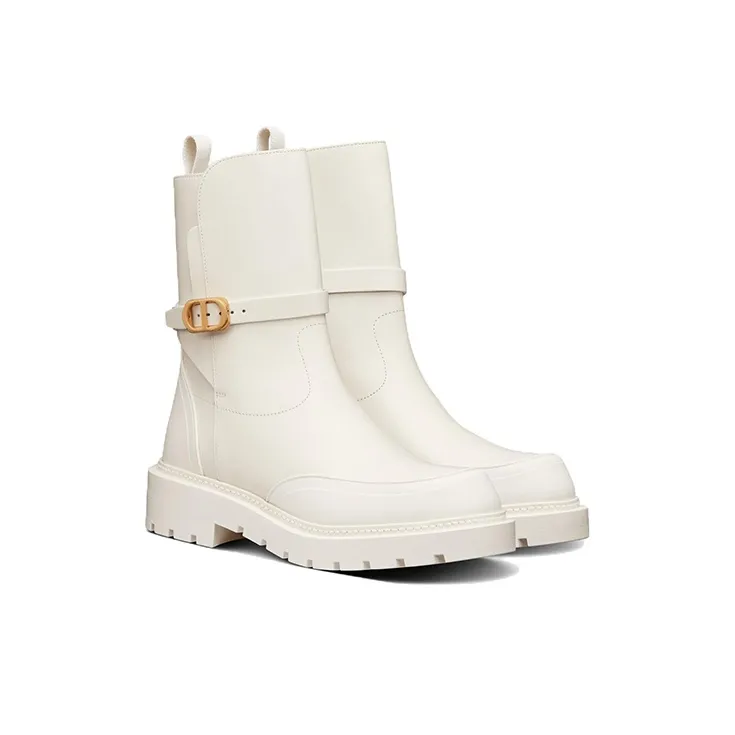DIOR Empreinte Ankle Boots Women's White-2