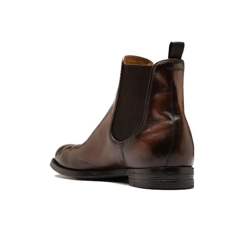 Officine Creative Anatomia Ankle Length Chelsea Boots Men's Coffee-3