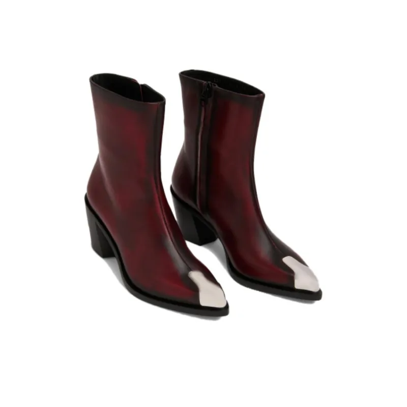 Alexander McQueen Ankle Boots Women's Dark Red-2