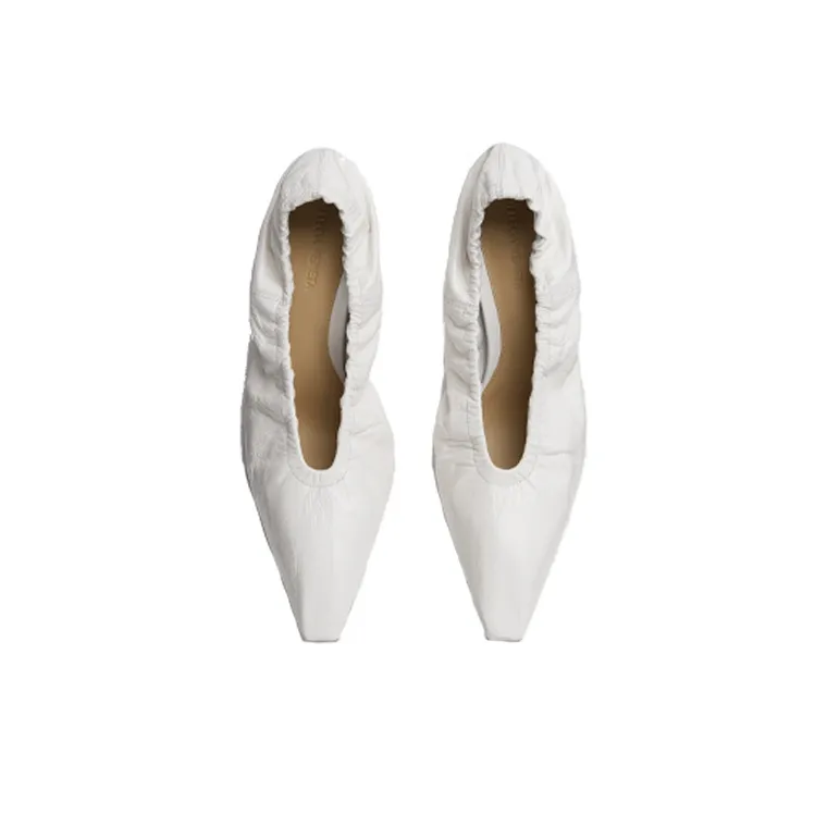 Bottega Veneta Almond Irregular Heel High Heels 7.5cm Women's Optical Fibers White-3