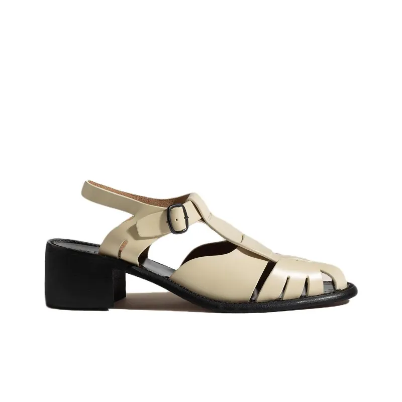 Hereu Pesca Chunky Heel High Heels 5cm Women's White-1