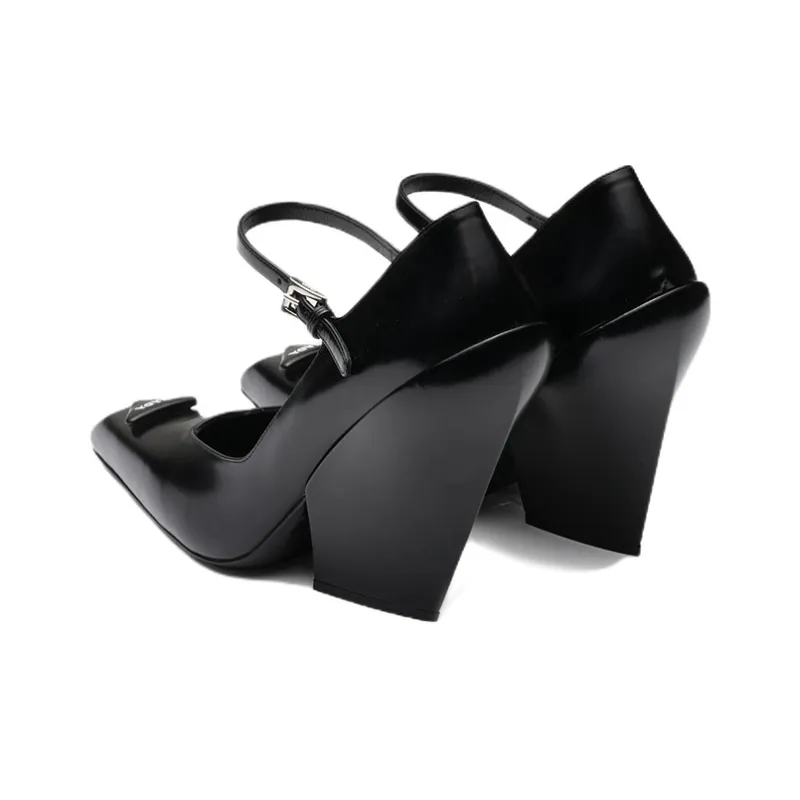 PRADA Brushed Leather Pumps 'Black' Women's-4