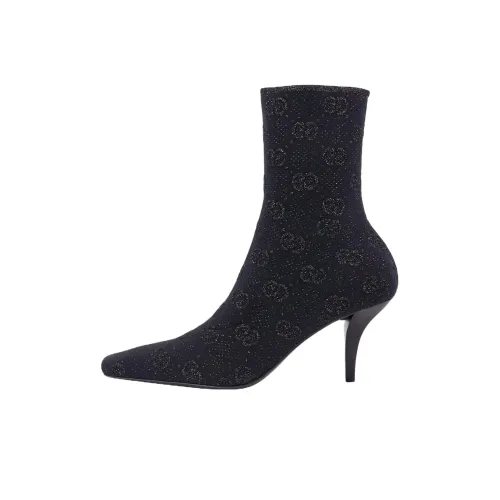 GUCCI Interlocking-G 75mm Knitted Ankle Boots