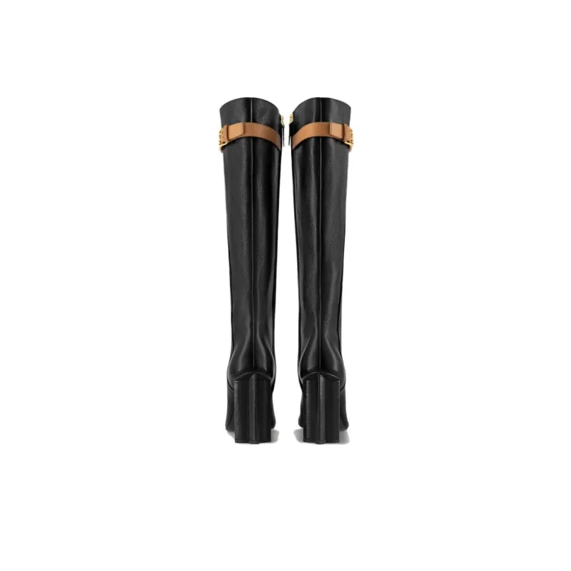 LOUIS VUITTON Silhouette Knee high Boots Women's Black-3