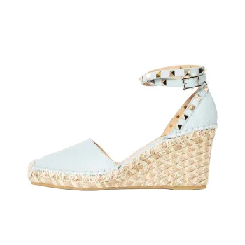 Valentino Rockstud GARAVANI Wedge Heel High Heels 7cm Women's Blue