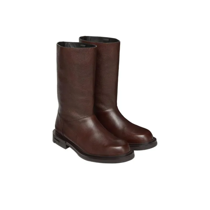 FENDI Frame Round Toe Boots-3
