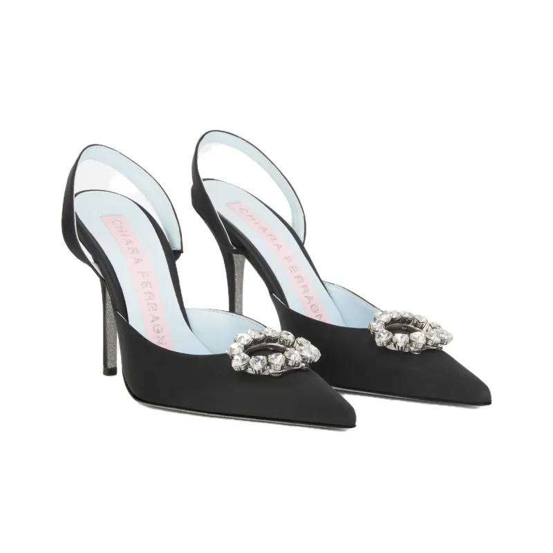 CHIARA FERRAGNI INFINITY LOVE Slim Heel High Heels 10cm Women's Black-2