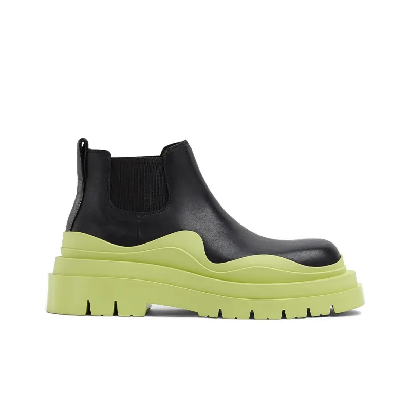 Bottega Veneta Tire Chelsea Short Chelsea Boots Women's Avocado Green-1