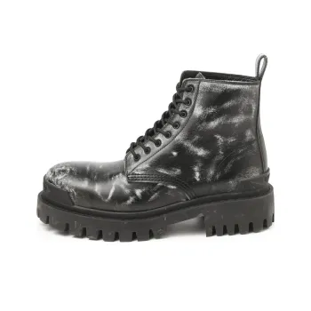 Balenciaga Strike Ankle Boots Black Leather
