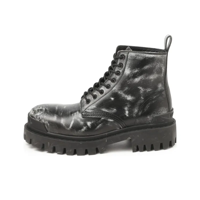 Balenciaga Strike Ankle Boots Black Leather-0
