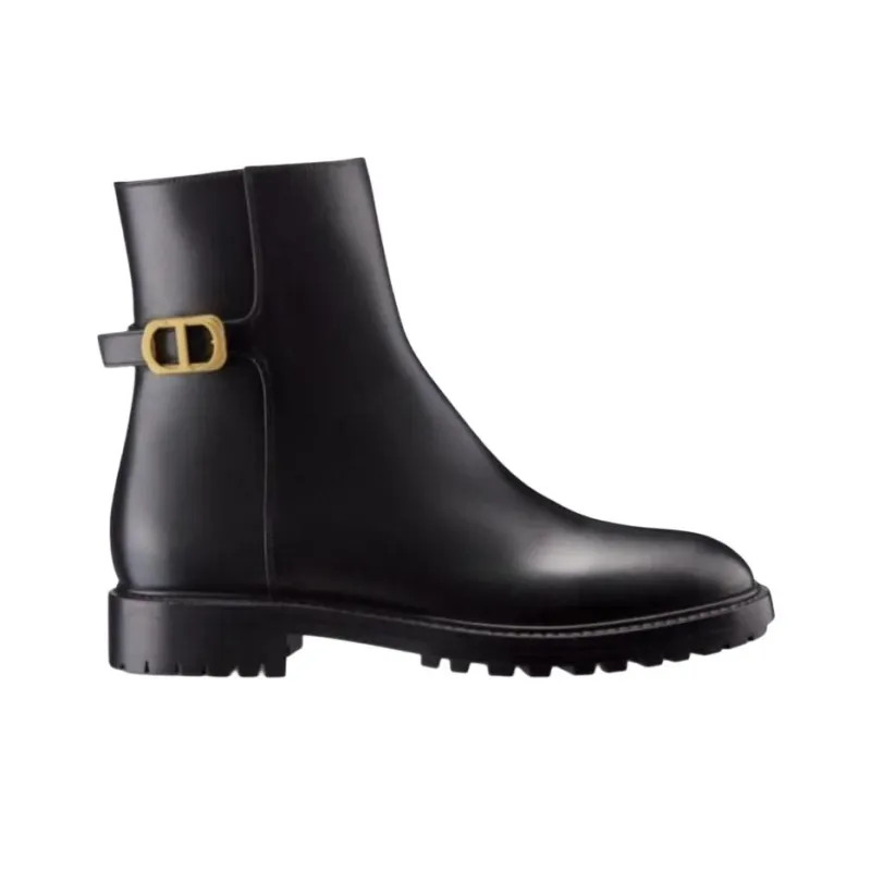 DIOR 30 Montaigne Ankle Boots Women's Black-1