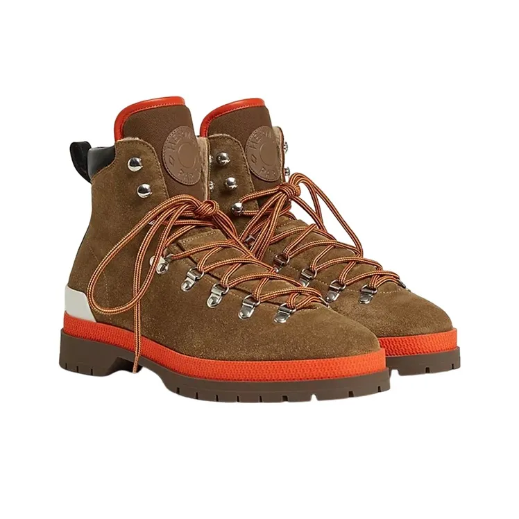 HERMES Ankle Boots Men Brown-3