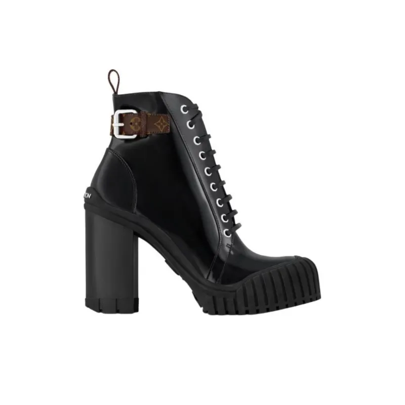 LOUIS VUITTON Ruby Ankle Boots 8cm Women's Black-1