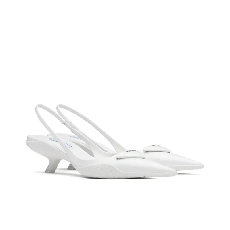 PRADA Irregular Heel High Heels Women's White-2