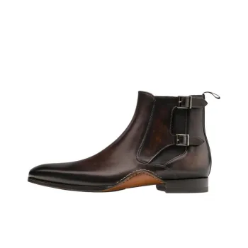 Magnanni Grant Short Chelsea Boots Men's Dark Brown