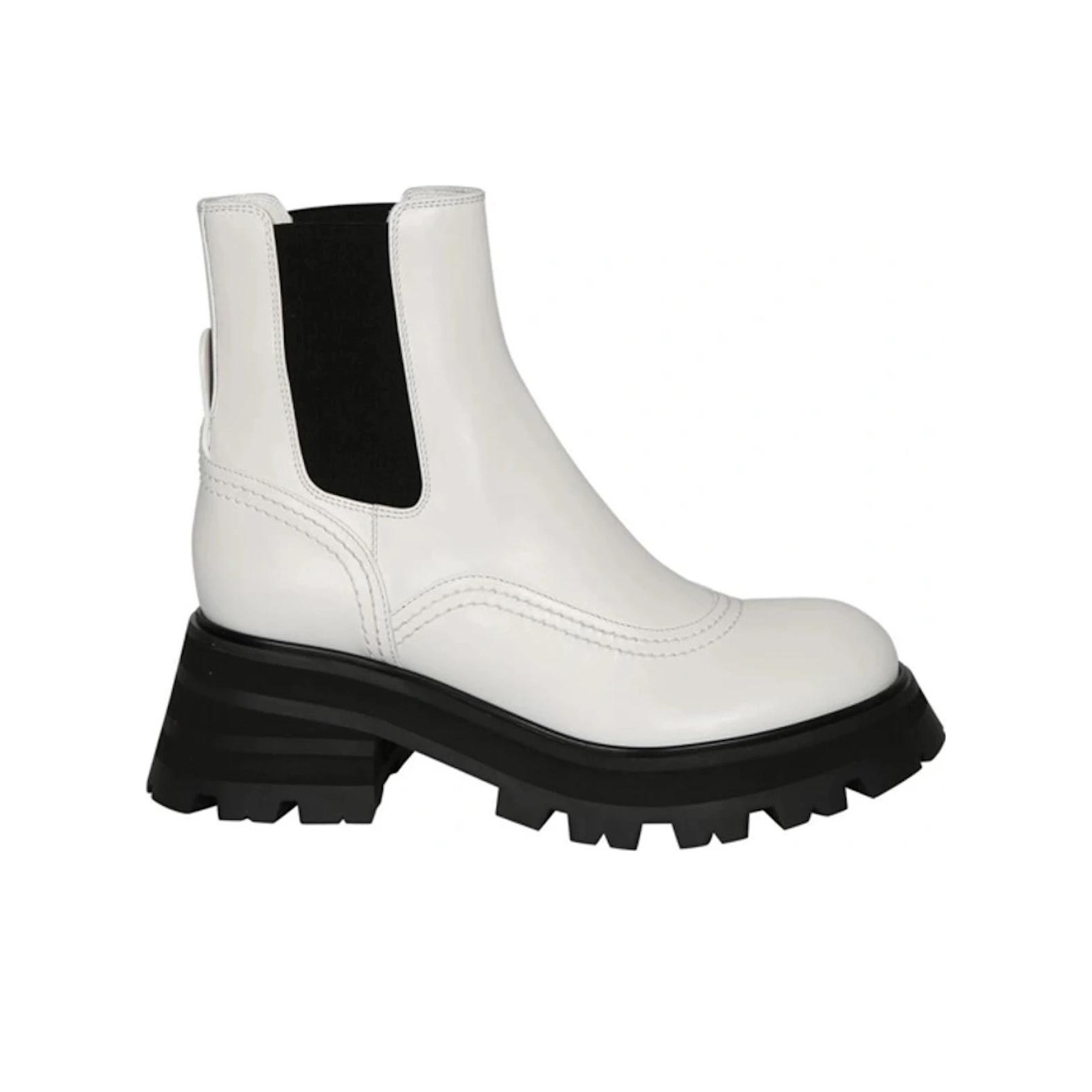 Alexander McQueen Wander Chelsea Boots White Black Women's