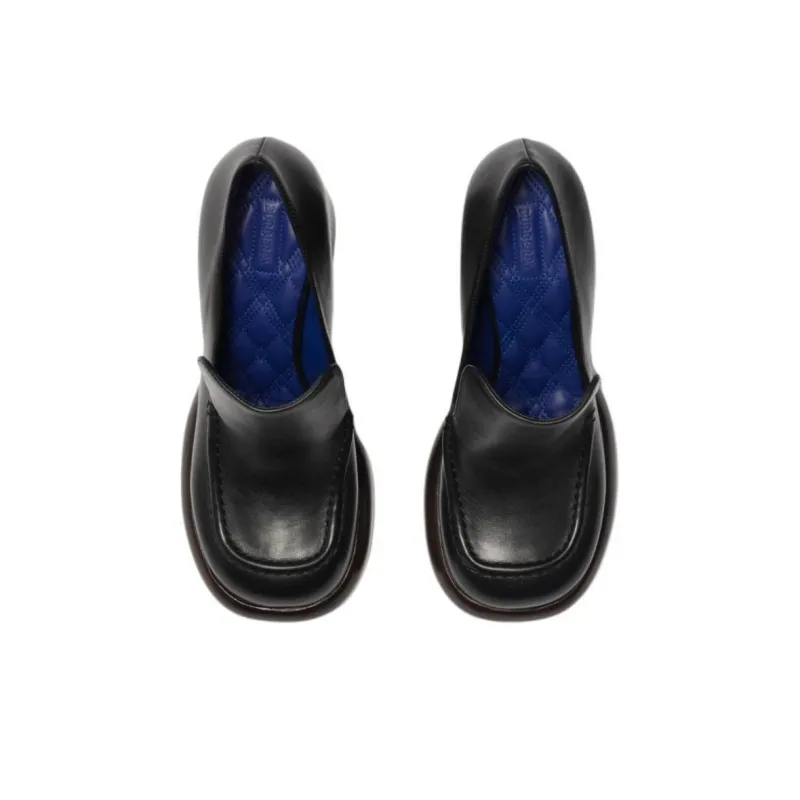 Burberry Chunky Heel High Heels Women's Black-4