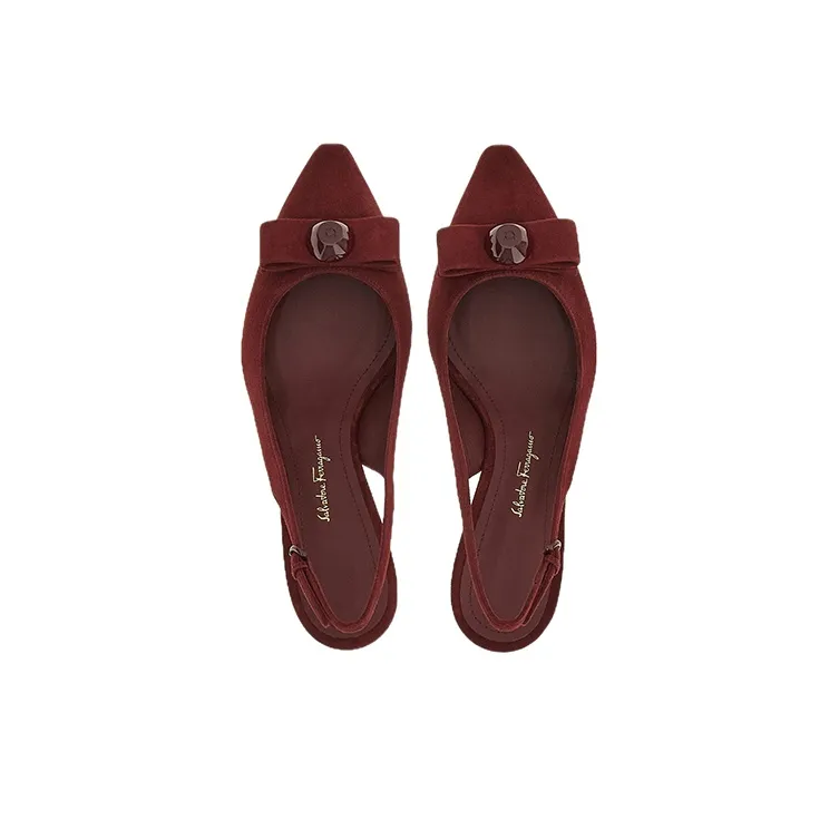 FERRAGAMO Vara Slim Heel High Heels Women's Red-2