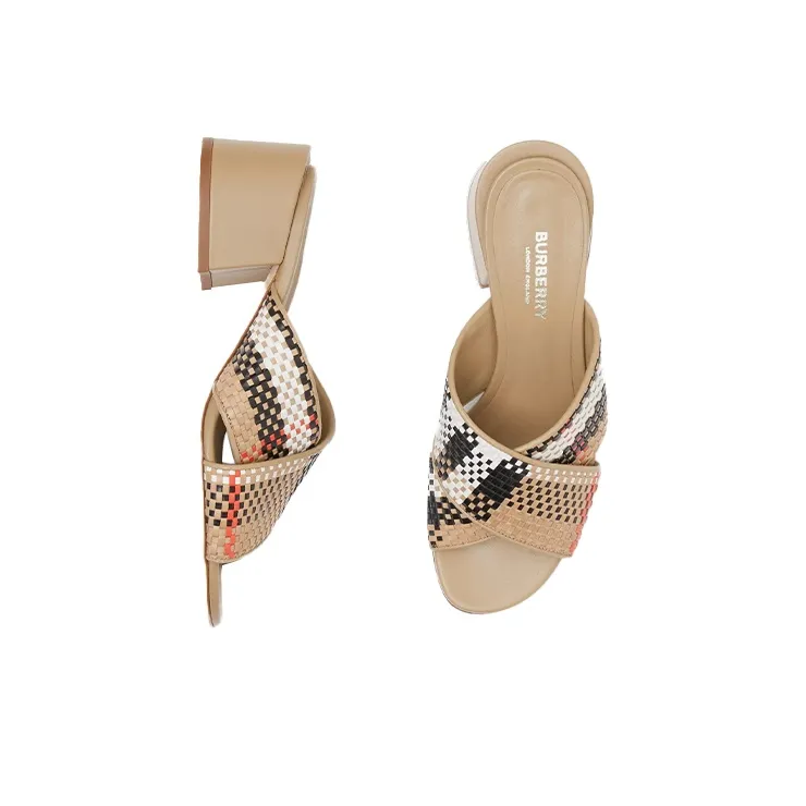 Burberry Vintage Block Heel High Heels Women's-2