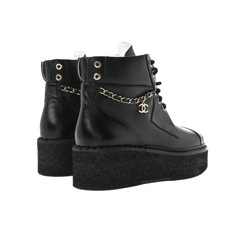 CHANEL Ankle Boots 5.5cm Women's Black-4
