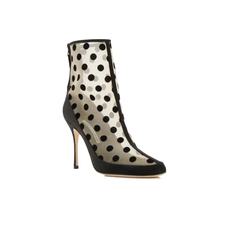 MANOLO BLAHNIK Mukinka Ankle Boots 10.5cm Women's Black-2