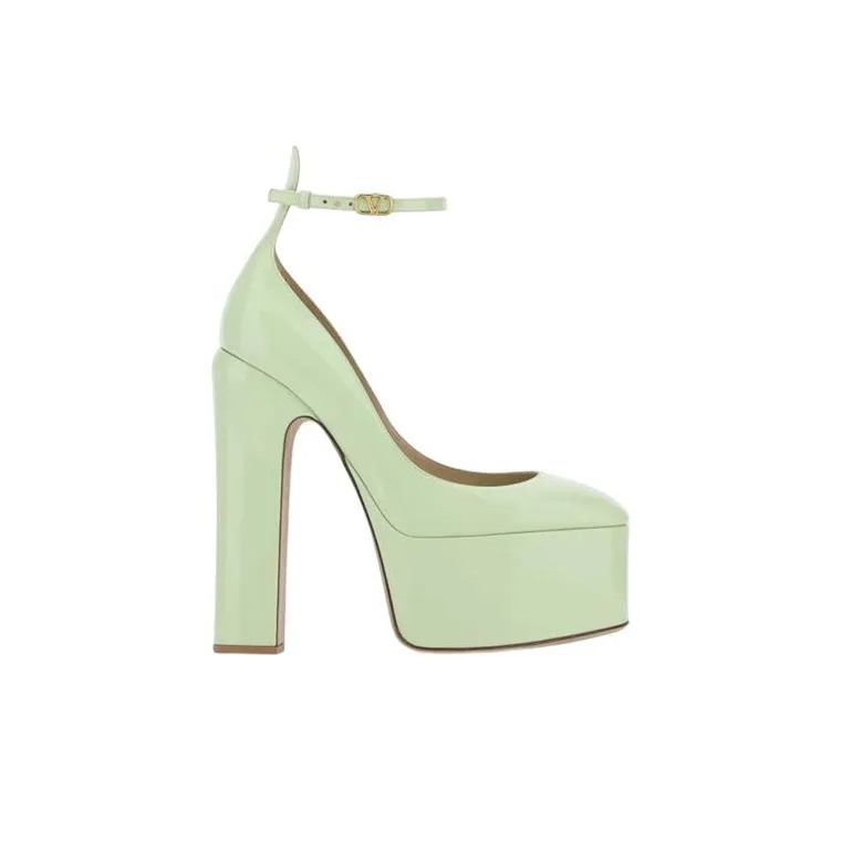Valentino Chunky Heel High Heels 16cm Women's Green-1