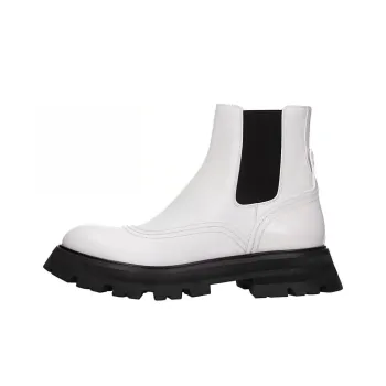 Alexander McQueen Wander Chelsea Boots 'White Black' Women's