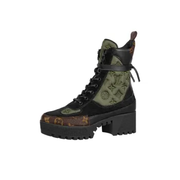 LOUIS VUITTON Laureate Platform Ankle Boots Women's Green