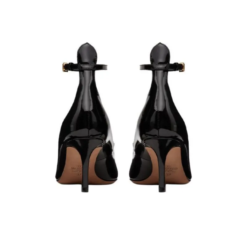 Valentino Tan Go Slim Heel High Heels 7cm Women's Black-4