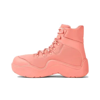 Bottega Veneta Puddle Bomber Height Increasing Short Outdoor Boots Women's Flamingo Color
