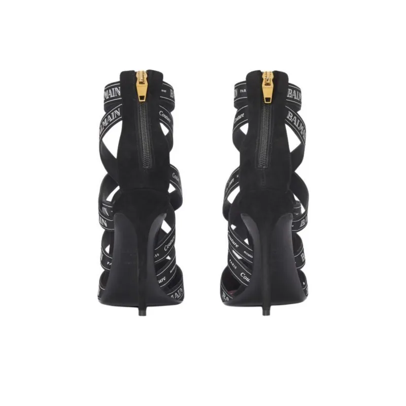BALMAIN Couture Ribbon Crossover Strap Pumps-4