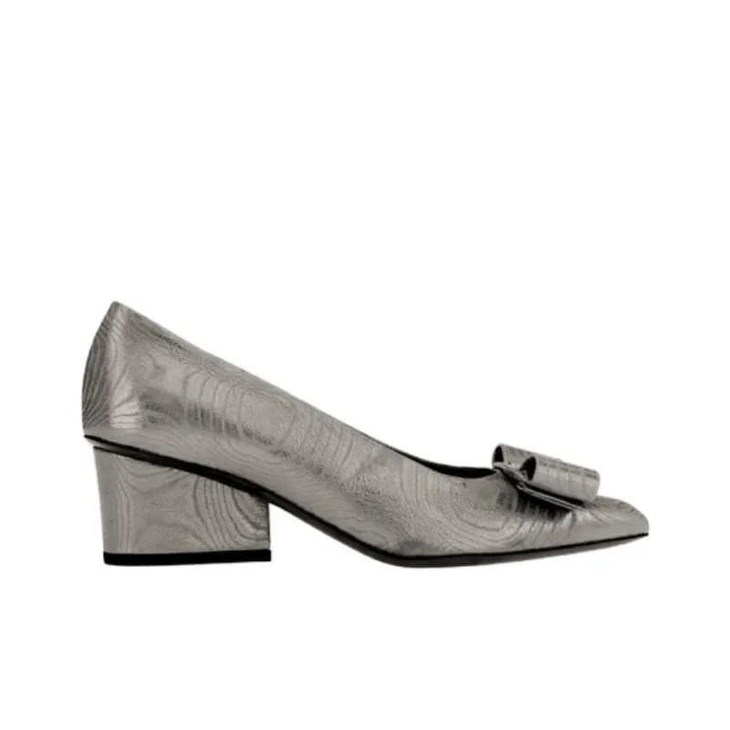 FERRAGAMO Viva Chunky Heel High Heels 5.5cm Women's Gray-1