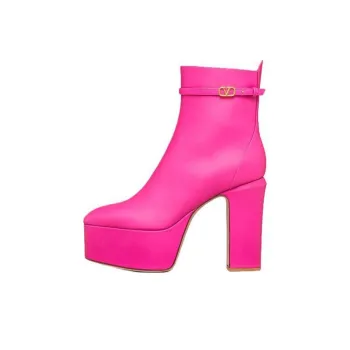 Valentino Tan Go GARAVANI Ankle Boots 12cm Women's Pink