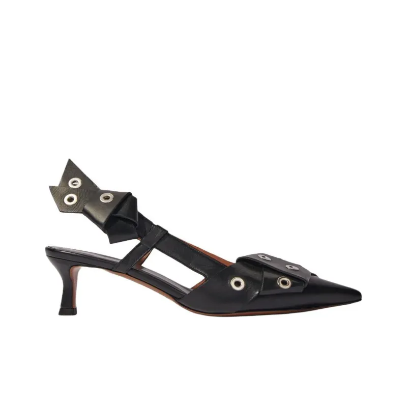 Maje Irregular Heel High Heels 5.5cm Women's Black-1