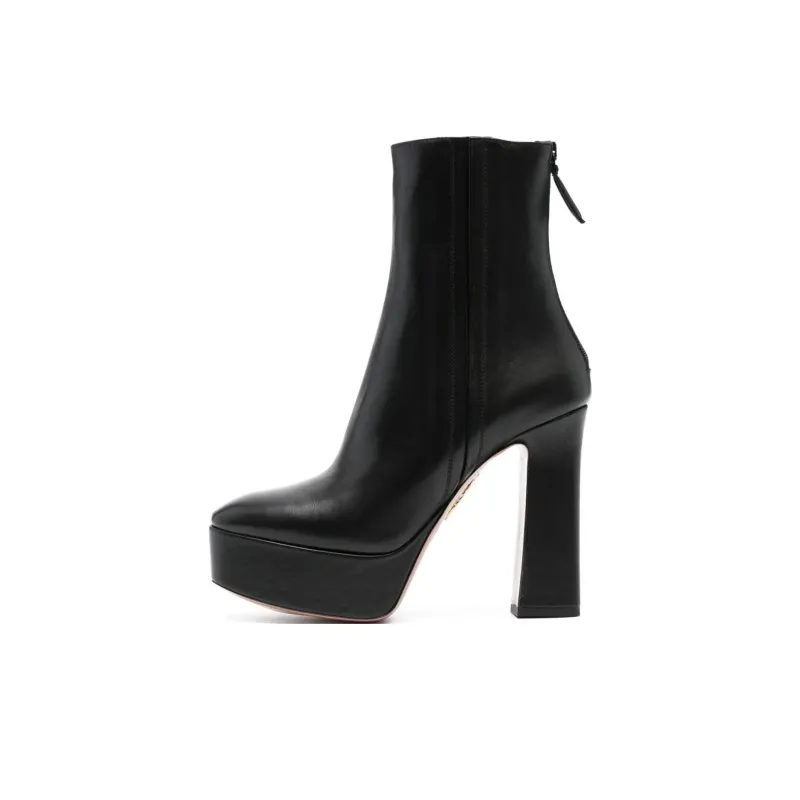 AQUAZZURA 130mm Platform Leather Boots-0