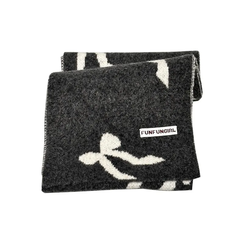 PISHUSHU Wool Blend Knit Scarves Women's-0