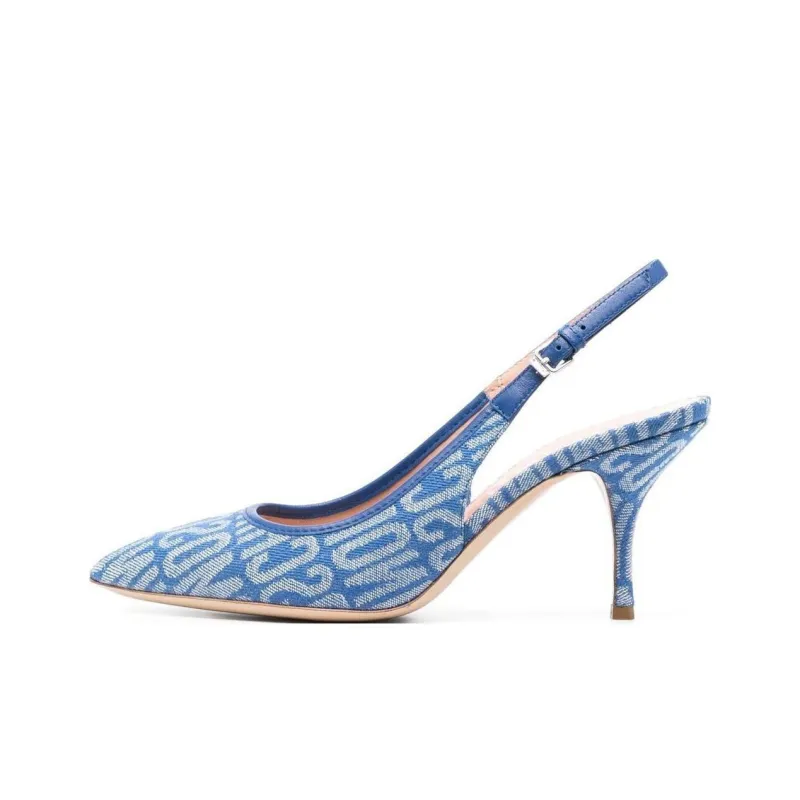 MOSCHINO Logo-pattern Slingback Pumps-0