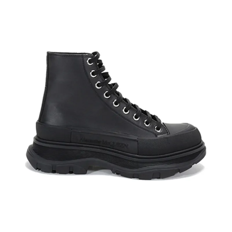 Alexander McQueen Tread Slick Lace Up Boot 'Triple Black Leather'-1