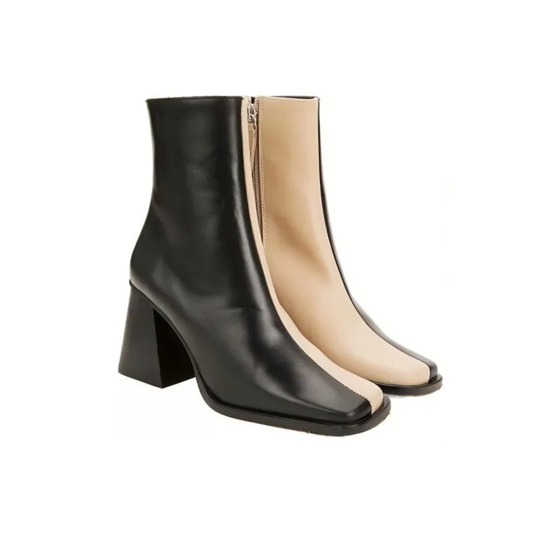 ALOHAS Ankle Boots Women's Beige Black-5