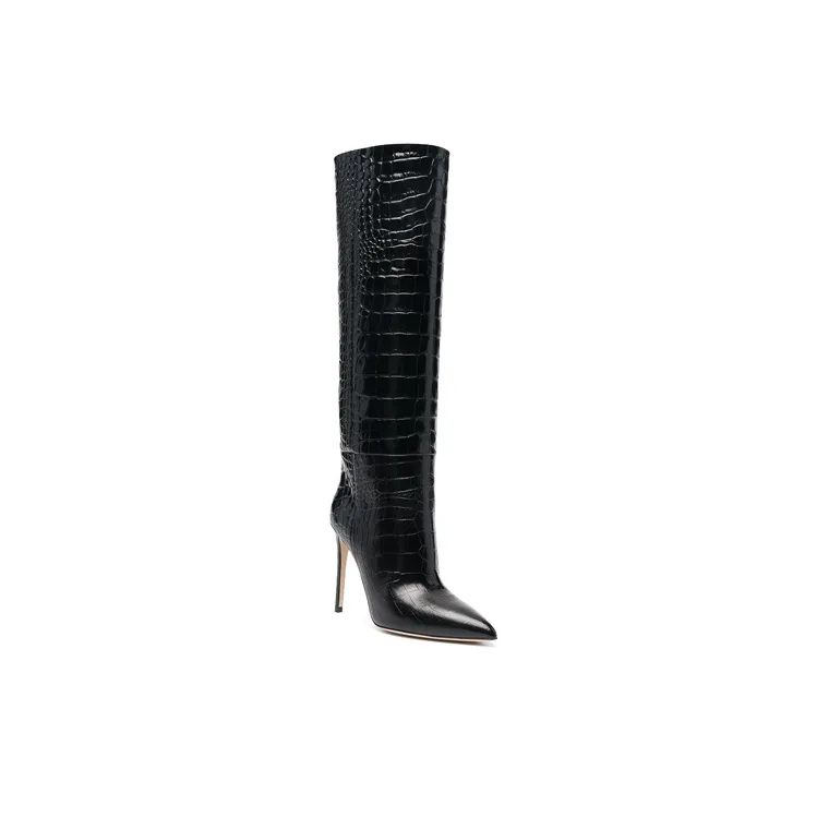Paris Texas Crocodile-effect 105mm Knee-length Boots-2