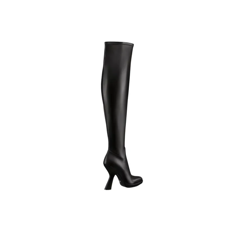 DIOR D fiction Infinite Dream Mirror Knee high Boots 10.5cm Women's Black-2